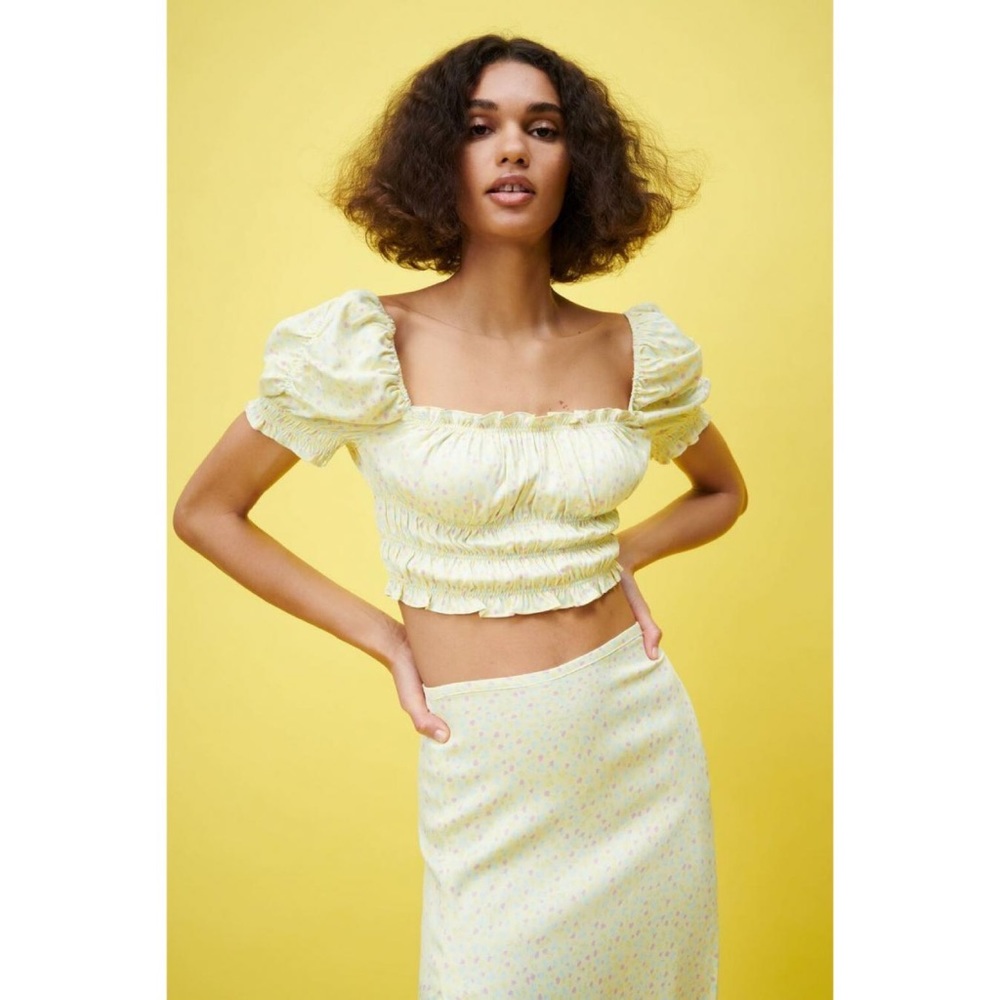 Zara Yellow Satin Top